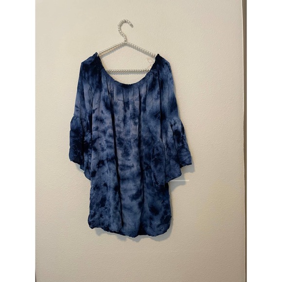 Seven Islands Dresses & Skirts - SEVEN Islands Gypsy Boho Blue TieDye Bell Sleeve Flowy Dress, Festival Coachella